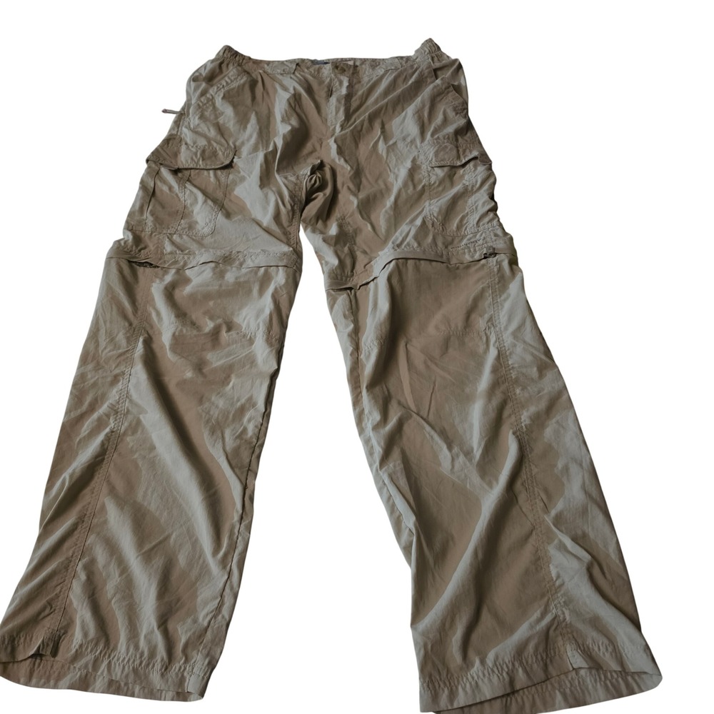 Columbia Titanium Mens M Tan Convertible Zip Off Cargo Hiking Pants Khaki